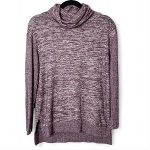 Women’s Cowl Neck Marled Knit Sweater Purple Sonoma Casual Cozy S
